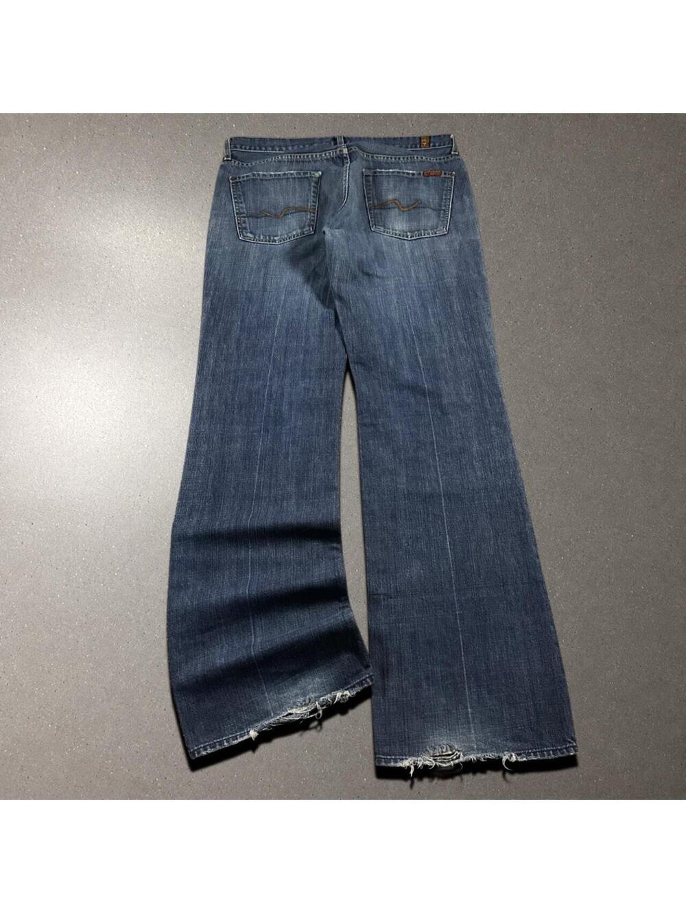 Y2K Rockstar Archive 7FAMK Grunge Bootcut Jeans - Fits 34x33!